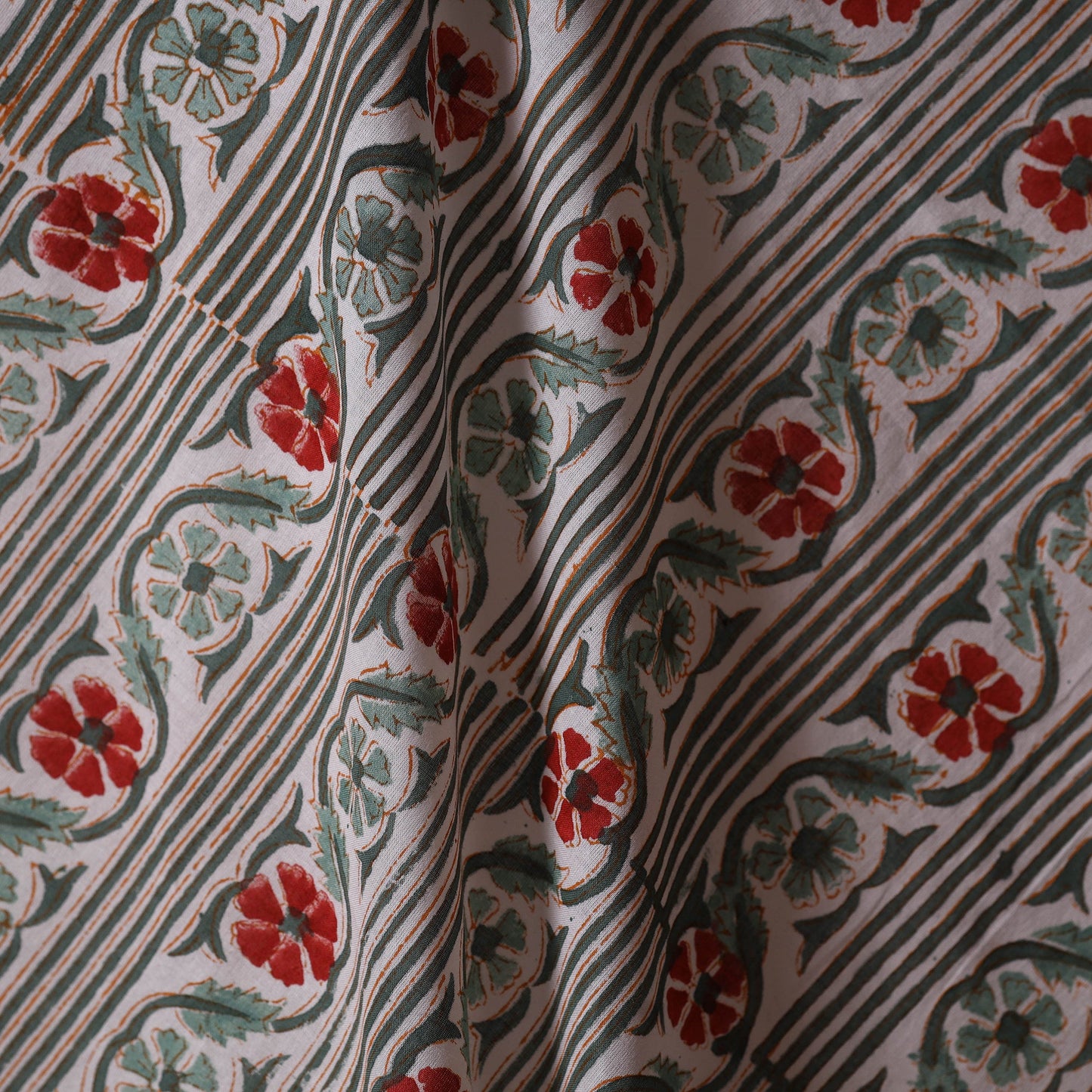 Hand cotton sanganeri fabric 48 - handcrafted