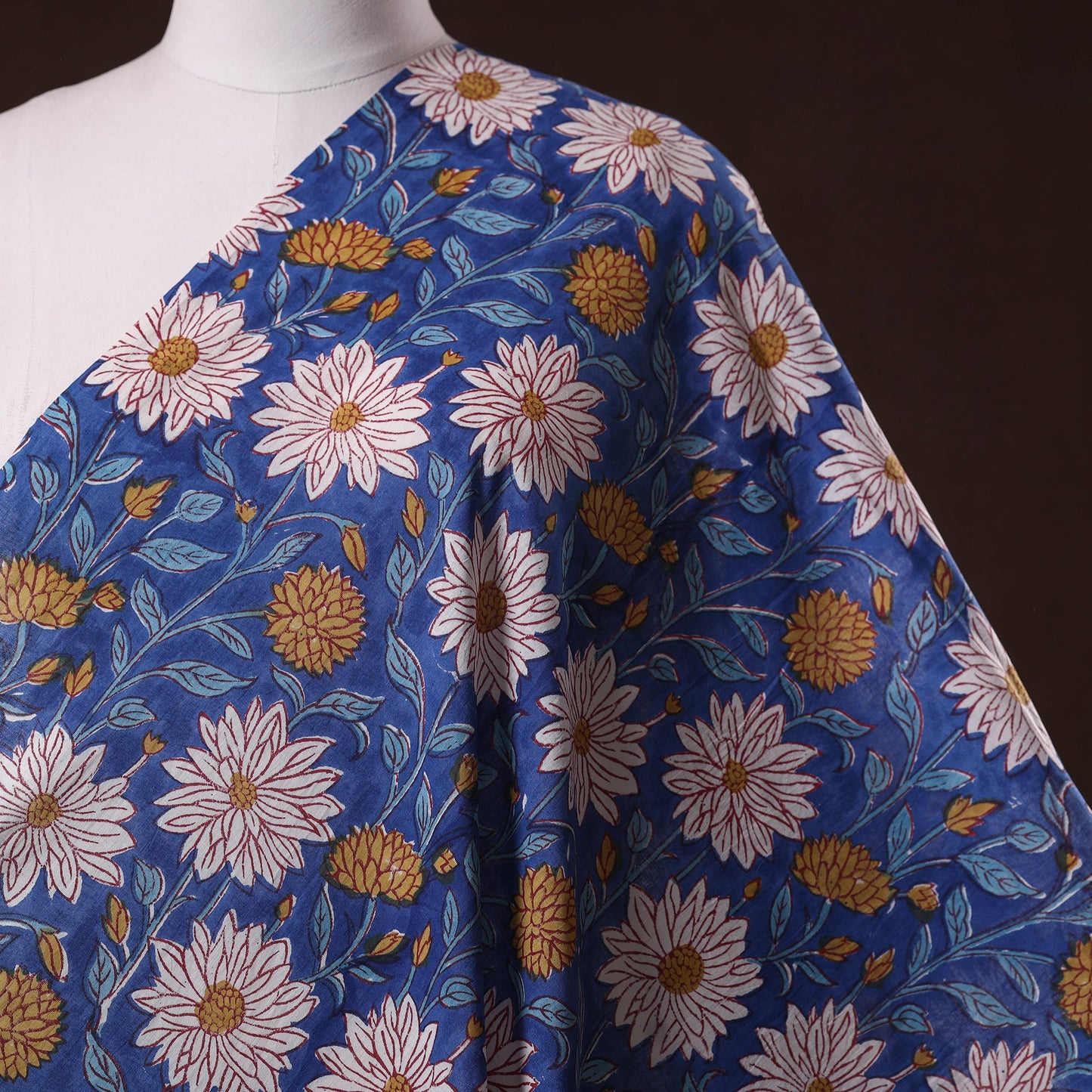 Hand cotton sanganeri fabric 65 - handcrafted