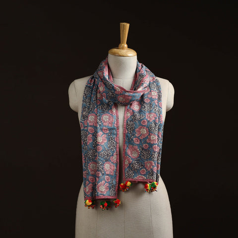 Hand cotton sanganeri stole 05 - handcrafted