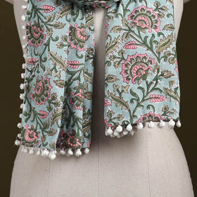 Hand cotton sanganeri stole 35 - handcrafted