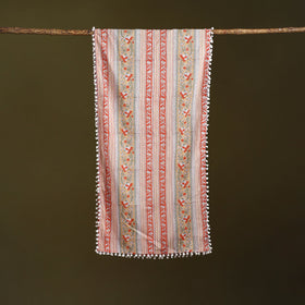 Hand cotton sanganeri stole 36 - handcrafted