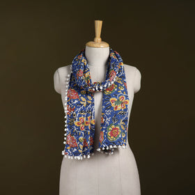 Hand cotton sanganeri stole 38 - handcrafted