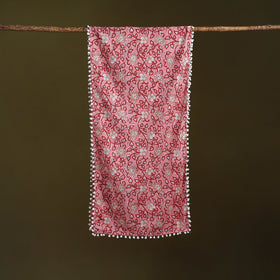 Hand cotton sanganeri stole 40 - handcrafted
