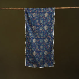 Hand cotton sanganeri stole 42 - handcrafted