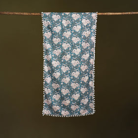Hand cotton sanganeri stole 44 - handcrafted