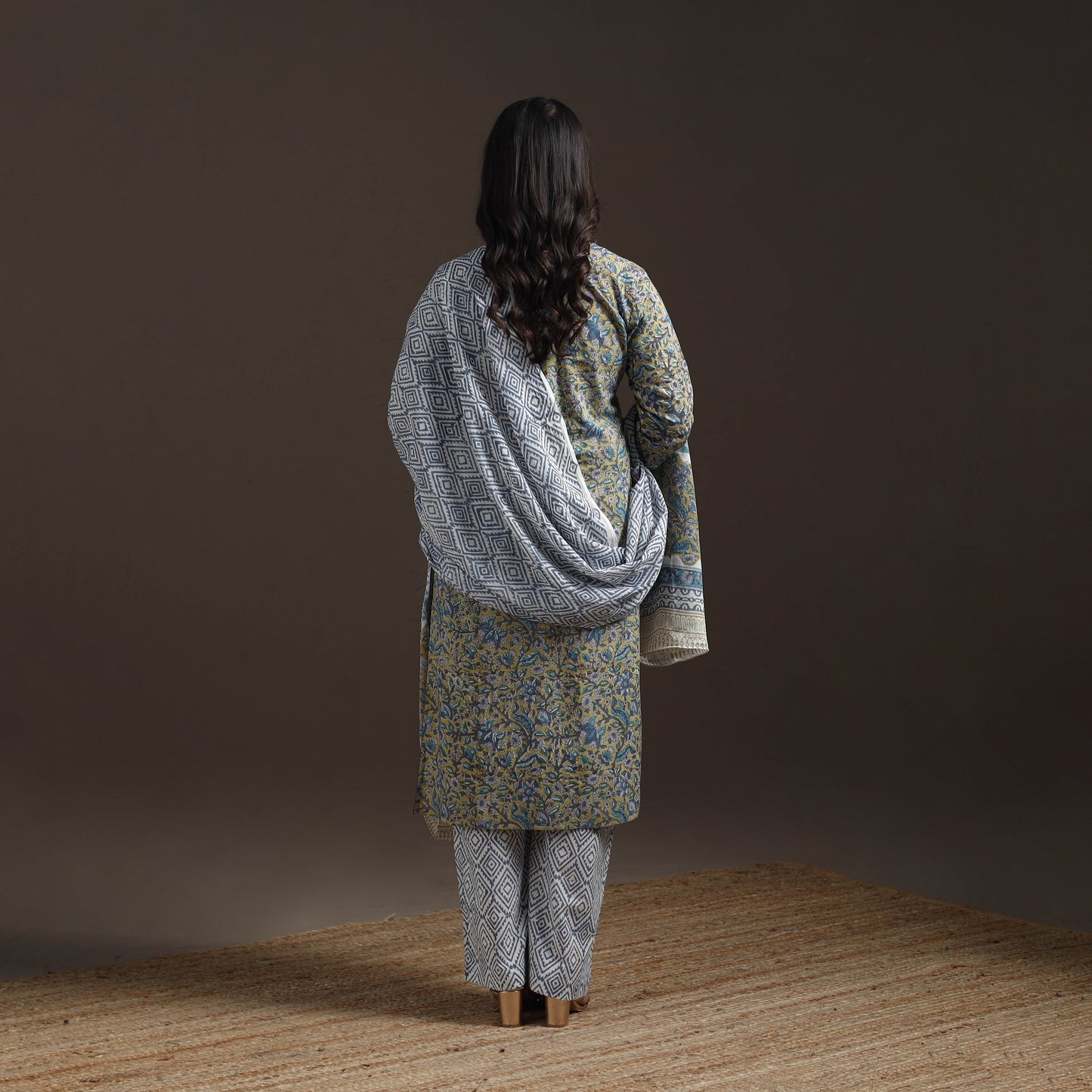 Hand cotton sanganeri suit set with dupatta for women 02