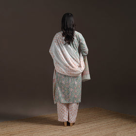 Hand cotton sanganeri suit set with dupatta for women 05