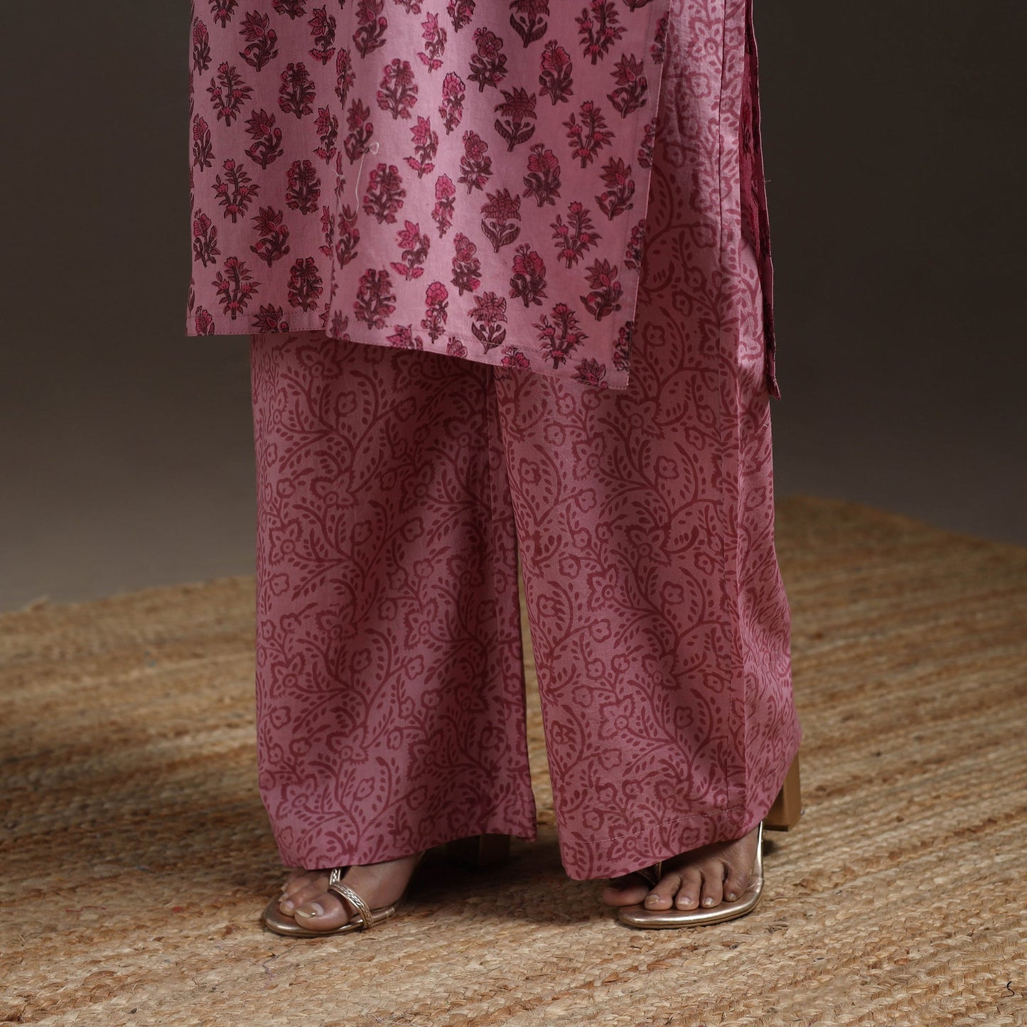 Hand cotton sanganeri suit set with dupatta for women 13