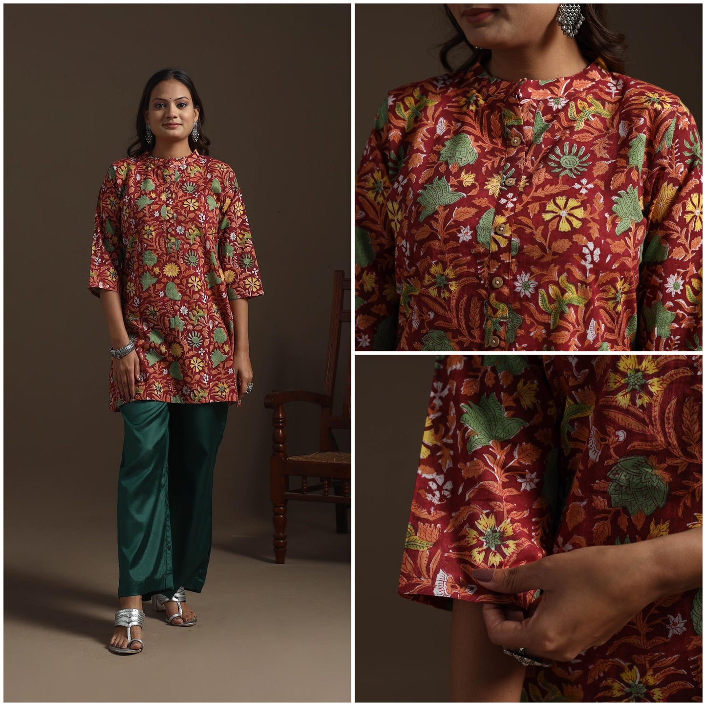 Hand cotton short sanganeri kurta for women 11 - handcrafted