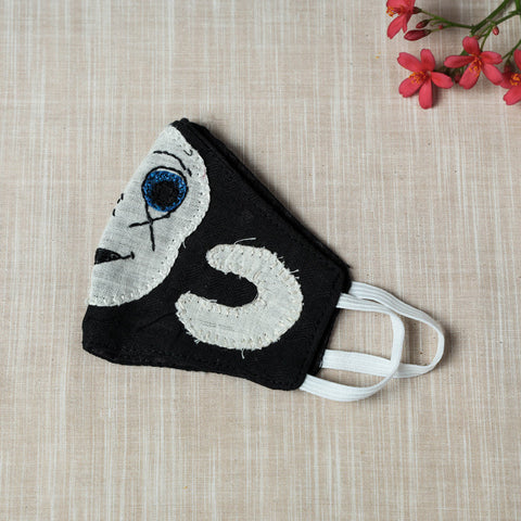  Hand Embroidered Applique Work Cotton 3 Layer Kids Face Cover 
