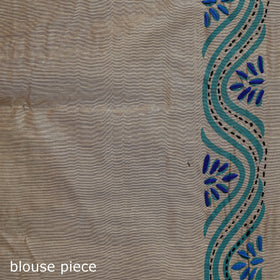 Hand embroidered chanderi silk chapa work phulkari saree 29