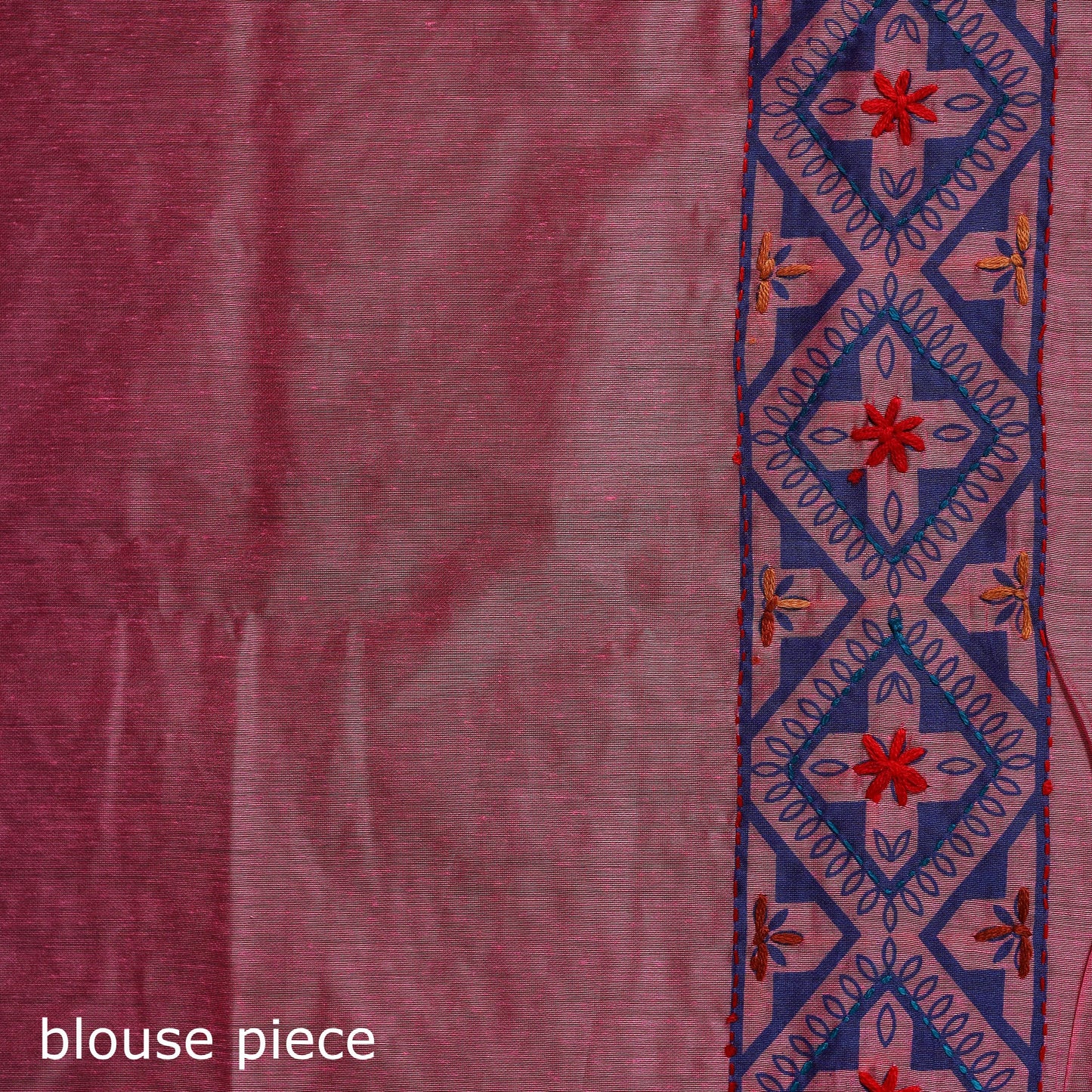 Hand embroidered chanderi silk chapa work phulkari saree 31