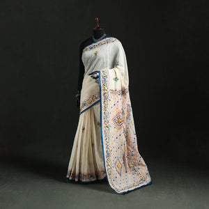 Hand embroidered chanderi silk chapa work phulkari saree 38