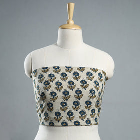 Buy Hand Embroidered Ajrakh Cotton Blouse Piece 11 