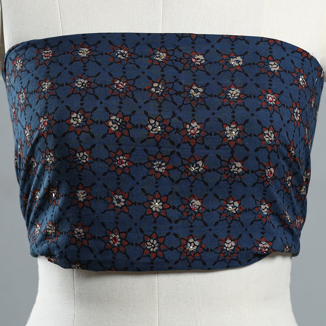 Hand embroidered cotton blouse piece 21 - handcrafted