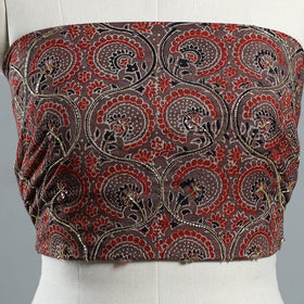 Hand embroidered cotton blouse piece 25 - handcrafted