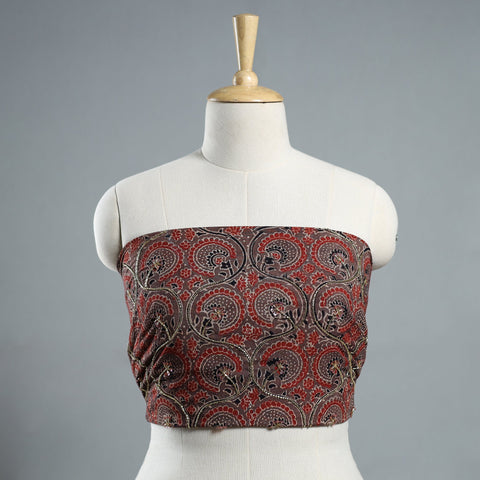 Hand embroidered cotton blouse piece 25 - handcrafted