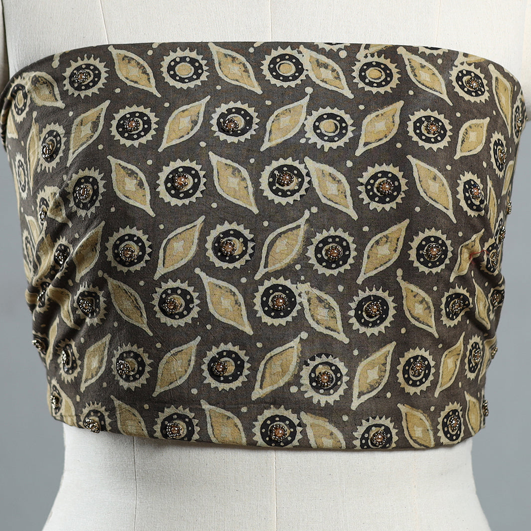 Hand embroidered cotton blouse piece 31 - handcrafted