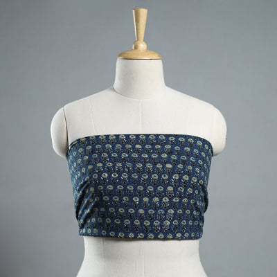 Buy Hand Embroidered Ajrakh Cotton Blouse Piece 32 Online at iTokri.com