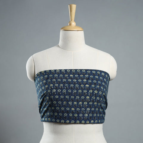 Buy Hand Embroidered Ajrakh Cotton Blouse Piece 32 Online at iTokri.com