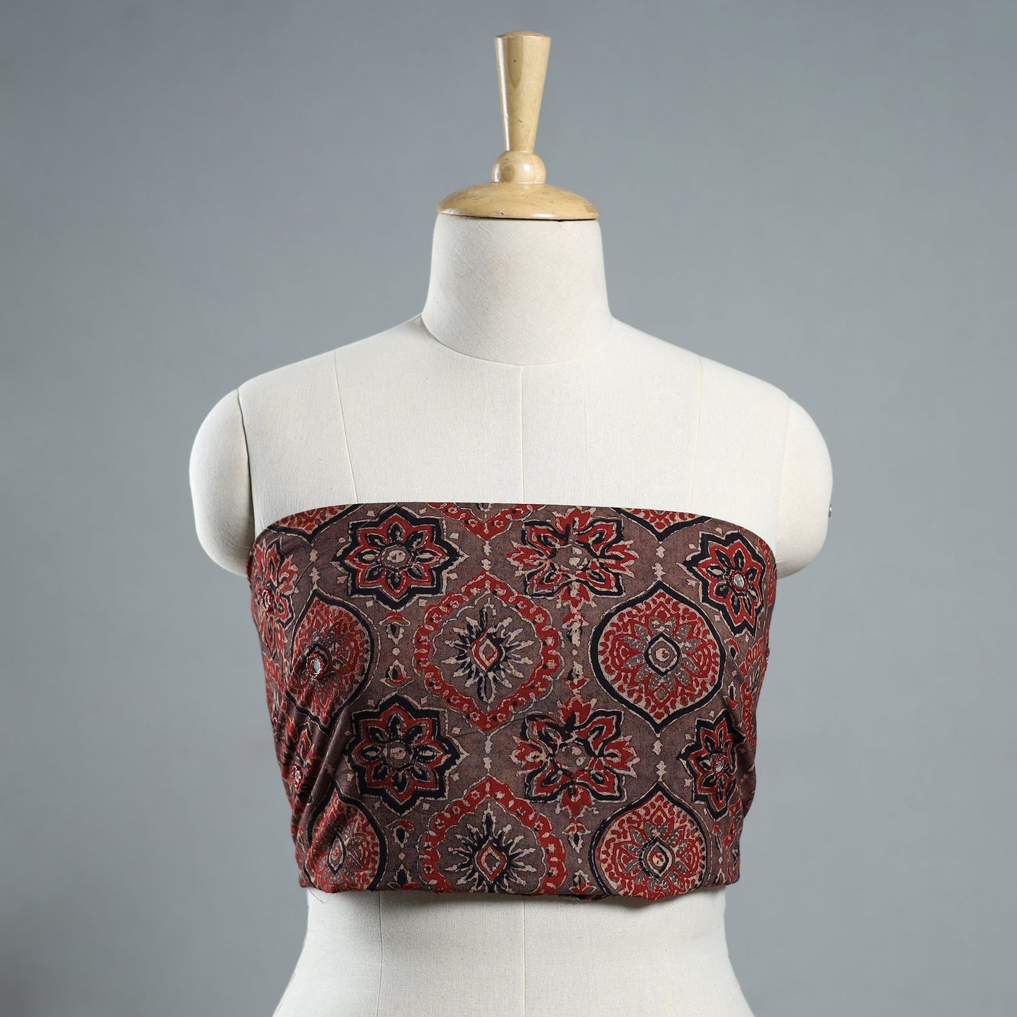 Hand embroidered cotton blouse piece 33 - handcrafted