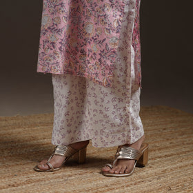 Hand embroidered cotton sanganeri suit set with dupatta