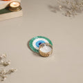 Hand embroidered evil eye beaded tealight candle holder 02