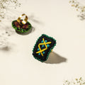  Hand Embroidered Fabart Beadwork Ring by Rangila Dhaga (Adjustable) Online at iTokri.com