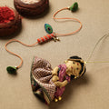 Buy Hand Embroidered Felt Work Radha Krishna Rakhi & Lumba Set 