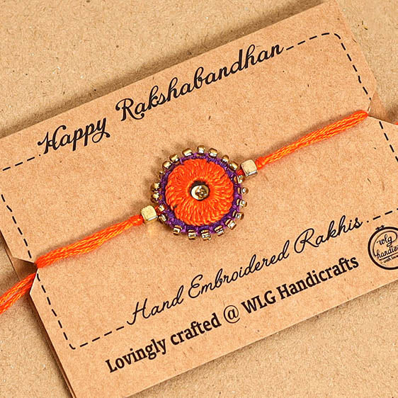  Hand Embroidered & Felt Work Sheesha Rakhi 