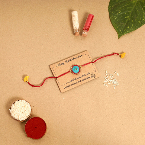  Hand Embroidered & Felt Work Sheesha Rakhi 