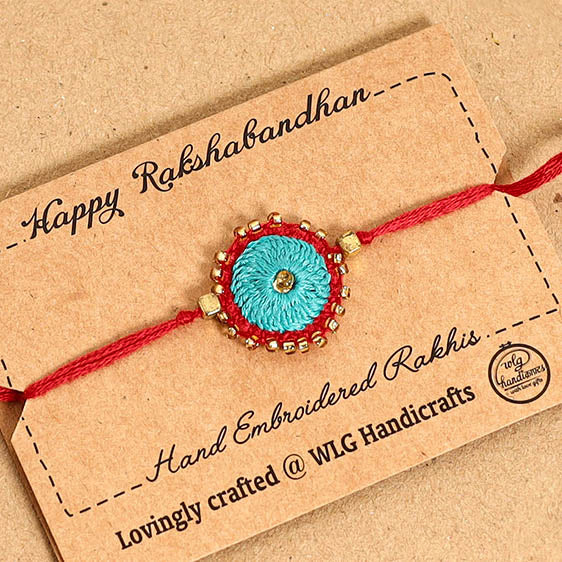  Hand Embroidered & Felt Work Sheesha Rakhi 