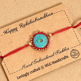  Hand Embroidered & Felt Work Sheesha Rakhi 
