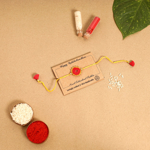 Hand Embroidered & Felt Work Sheesha Rakhi 