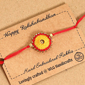 Hand Embroidered & Felt Work Sheesha Rakhi 