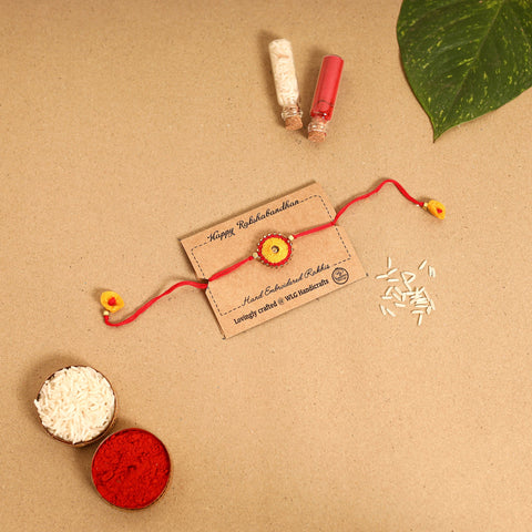 Hand Embroidered & Felt Work Sheesha Rakhi 