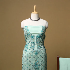 Hand embroidered georgette 3pc unstitched dress material 02