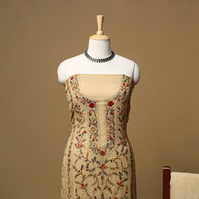 Hand embroidered georgette 3pc unstitched dress material 09