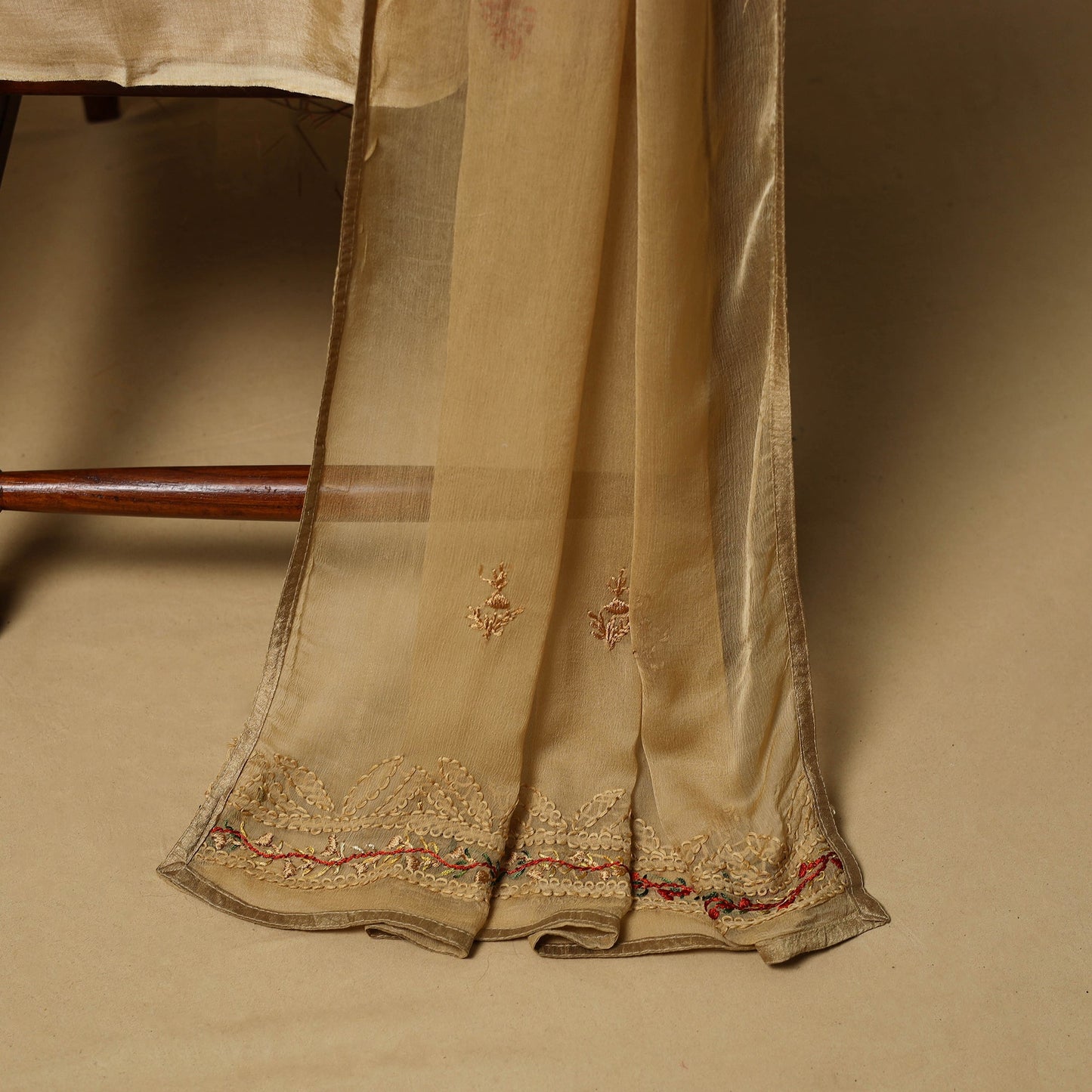 Hand embroidered georgette 3pc unstitched dress material 09