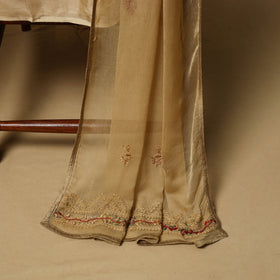 Hand embroidered georgette 3pc unstitched dress material 09