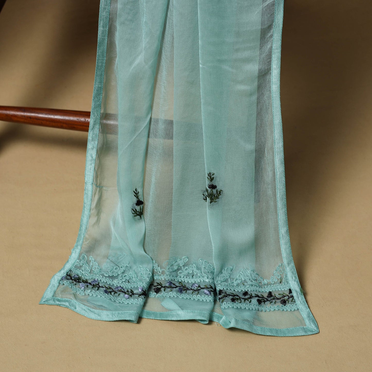 Hand embroidered georgette 3pc unstitched dress material 11