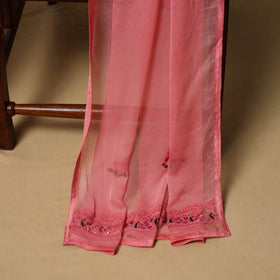 Hand embroidered georgette 3pc unstitched dress material 12