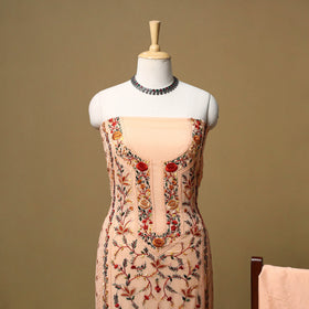 Hand embroidered georgette 3pc unstitched dress material 14