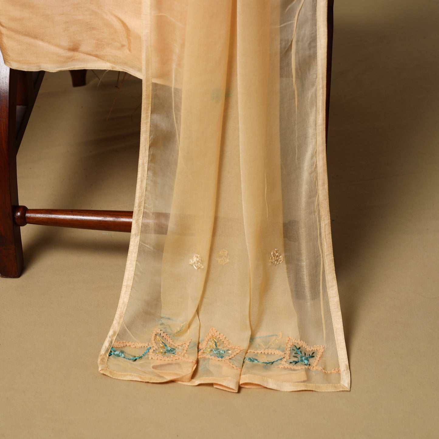 Hand embroidered georgette 3pc unstitched dress material 18