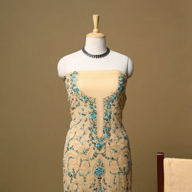 Hand embroidered georgette 3pc unstitched dress material 18