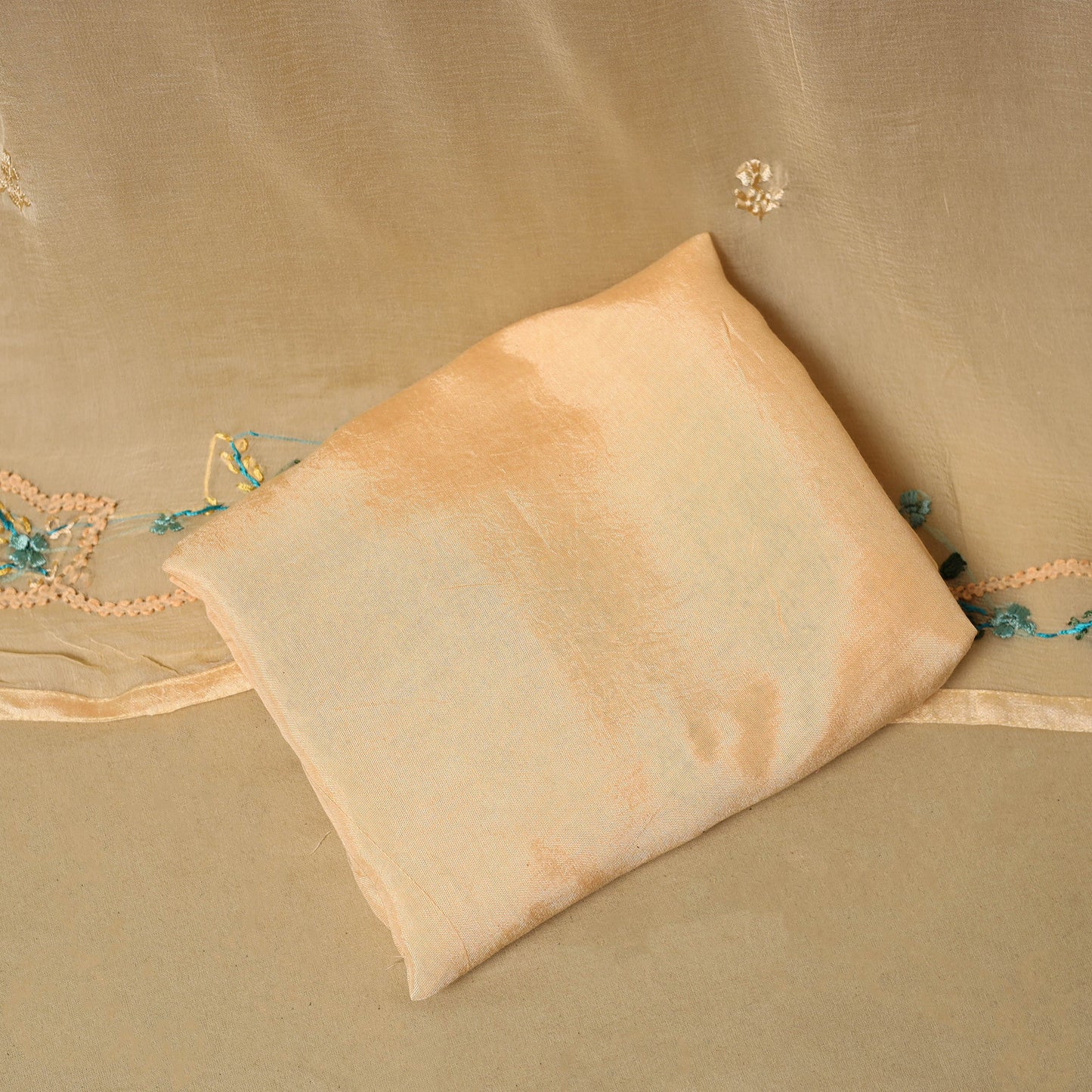 Hand embroidered georgette 3pc unstitched dress material 18