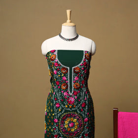 Hand embroidered georgette 3pc unstitched dress material 48