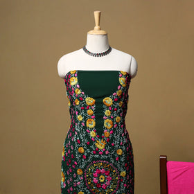 Hand embroidered georgette 3pc unstitched dress material 50