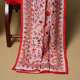 Hand embroidered georgette 3pc unstitched dress material 54