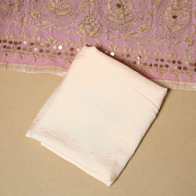 Hand embroidered georgette 3pc unstitched dress material 55